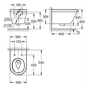 Чаша унитаза Euro