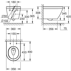 Чаша унитаза Euro