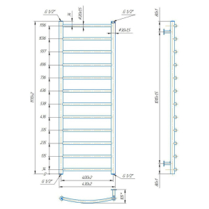 Полотенцесушитель Inox Классик 117х43/40