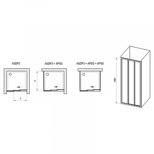 Душевая дверь ASDP 3-100 Transparent+сатин