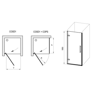 Душові двері COSD 1-80 Transparent+хром