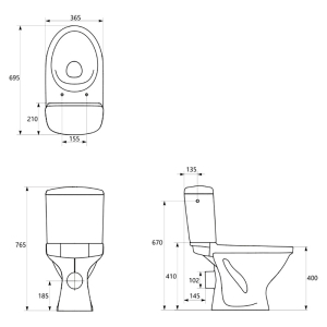 Унітаз Eko II Simple On з сидінням
