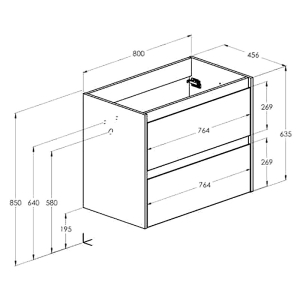 Шкафчик Claudia для раковины 80