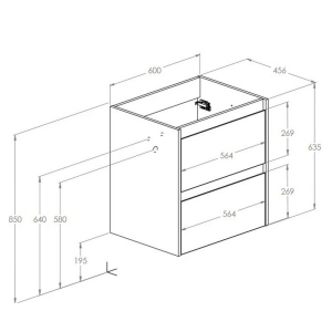Шкафчик Claudia для раковины 60