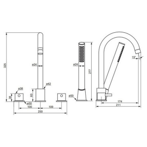 Змішувач Scandinavian Pure з душовим комплектом