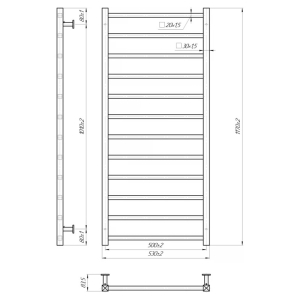 Полотенцесушитель Inox Токио 117x53/50