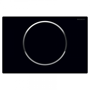 Кнопка Sigma 10 с легкоочищаемой поверхностью, черная/хром