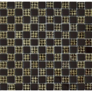 Мозаика шоколад-ромб золото шахматка 806