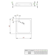 Поддон Siros C Compact 80x80
