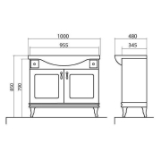 Тумба Беатріче та раковина Lila New 100