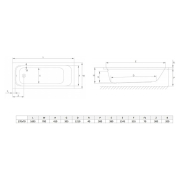 Ванна Mia Eco 170x70 з ніжками