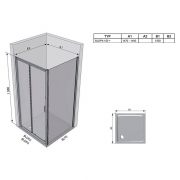 Душові двері BLDP 4-150 Transparent + сатиновий