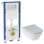 Инсталляция Duofix 458.126.00.2+чаша унитаза Smyle Square Rimfree с сиденьем 500.683.00.2