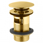 Донный клапан для раковины Click-Clack с переливом, золото