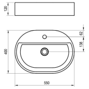Раковина Ceramic 550 O Slim Shelf