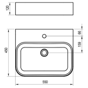 Раковина Ceramic 550 R Slim Wall