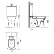 Унитаз Nova RimOff с сиденьем