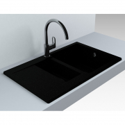 Кухонна мийка LaPas 79 врізна матова чорна