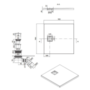 Піддон Tako Slim 90x90 з сифоном