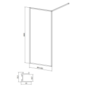 Душова стінка Walk-In Larga 90