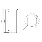 Душевая штора Jota 80x80