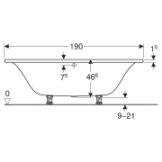 Ванна Tawa Slim Rim Duo 190x90