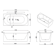 Ванна Unity Wall Corner R 170x80