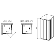 Душевая штора ASRV 3-90 Transparent+белый