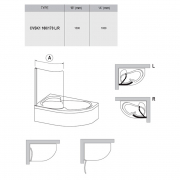 Штора для ванни CVSK1 Rosa 160/170 R Transparent