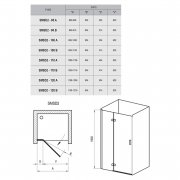 Душевые двери SMSD 2-90 (А) L Transparent+хром