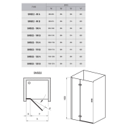 Душевые двери SMSD 2-100 (B) Transparent+хром R