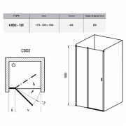 Душевая дверь CSD 2-120 Transparent+сатиновый