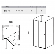 Душевая дверь CSD 2-120 Transparent+белый