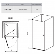 Душевая дверь CSD 1-80 Transparent+белый