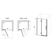 Душові двері COSD-100 Transparent+хром