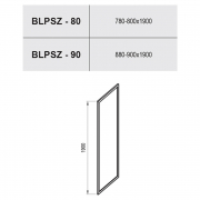Душевая стенка BLSPSZ-80 Transparent+алюминий