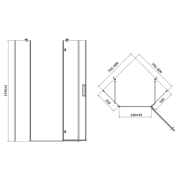 Душова штора Jota 90x90 R