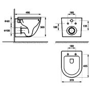 Інсталяція Aqua Line KP-AL-H02+чаша унітаза Round Smart з сидінням RN-0490-RQ3+кнопка Twist KP-TW-001