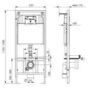 Інсталяція Dune 1200SL KP-112-001+чаша унітаза Round Smart з сидінням Soft-close RN-0490-RQ3+кнопка Air KP-230-002