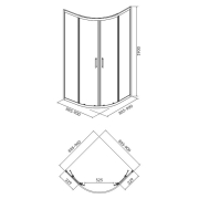 Душова штора Brasco 90x90