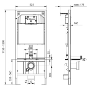 Інсталяція Dune 1200SL 2361510056 +чаша унітаза Stream з сидінням Soft-close 1857570198 + кнопка Orion Cosmo 2328510657