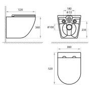Інсталяція Dune 1200SL 2361510056 +чаша унітаза Stream з сидінням Soft-close 1857570198 + кнопка Orion Cosmo 2328510657