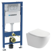 Инсталляция Duofix с кнопкой Delta 01 458.133.21.3 + чаша унитаза Ronda Rimless R0049RQS