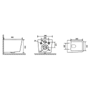 Инсталляция Aqua Line 2359510056 + чаша унитаза Borneo Rimless B0049RQS + кнопка Edge 2307510357