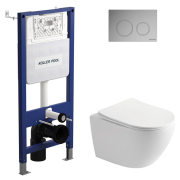 Инсталляция Aqua Line 2359510056 + чаша унитаза Ronda Rimless R0049RQS + кнопка Twist 2378510357