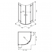 Душова штора Next 90x90