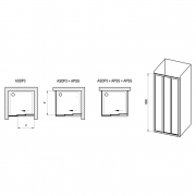 Душові двері ASDP 3-130 Transparent+сатин