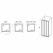 Душевая дверь ASDP 3-90 Transparent+белый