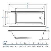 Ванна Cube Line 170х80