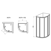 Душевая штора SKCP 4-80 Transparent+белый